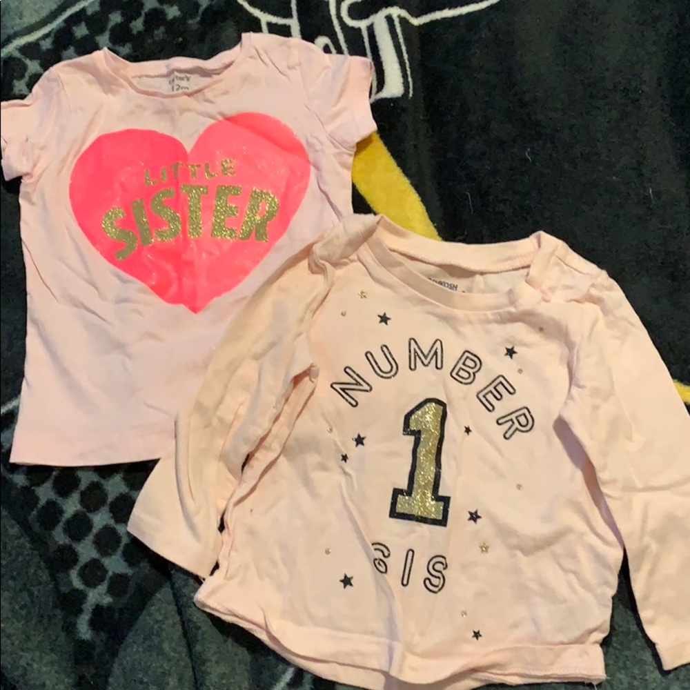 Short sleeve and long sleeve little sister shirts